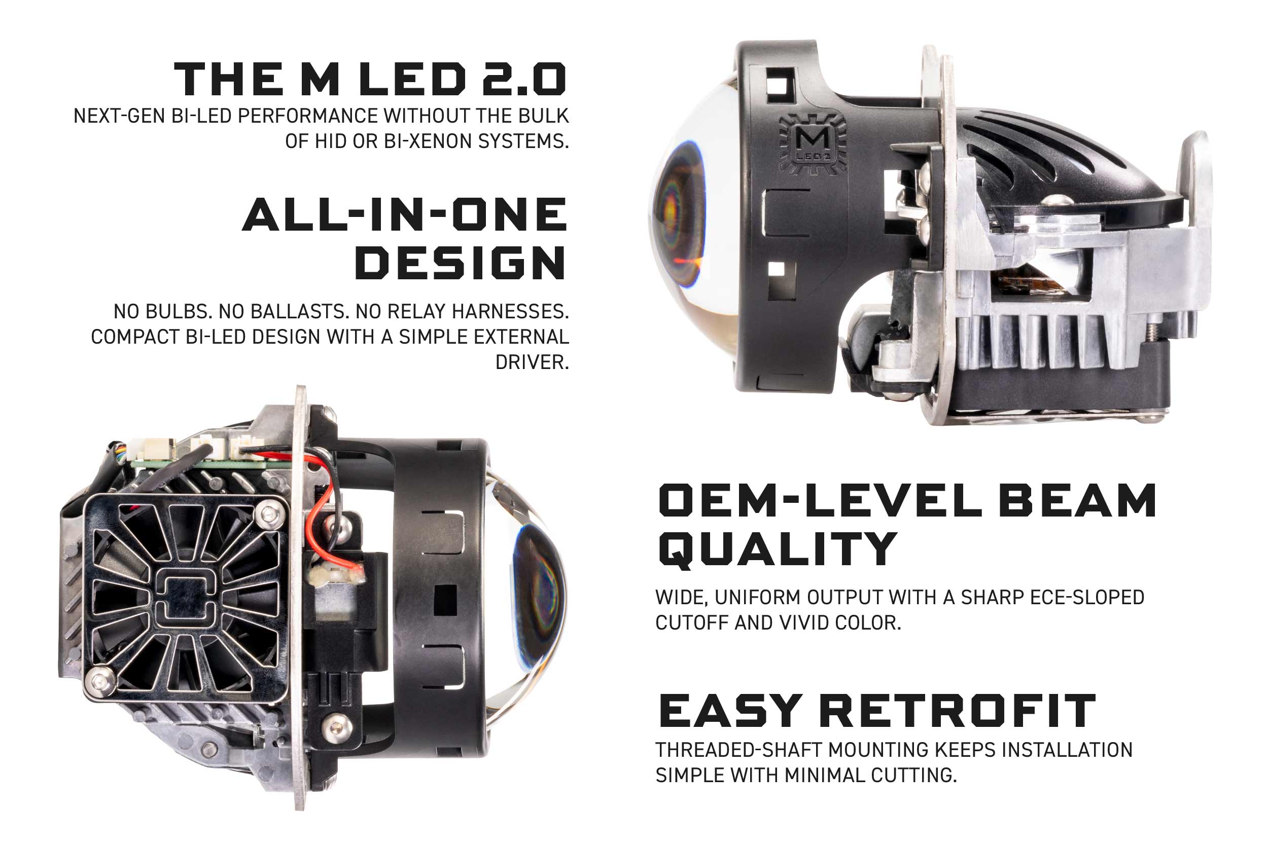 Bi-LED: Morimoto M LED 2.0 Bi-LED Projectors | HR PR352