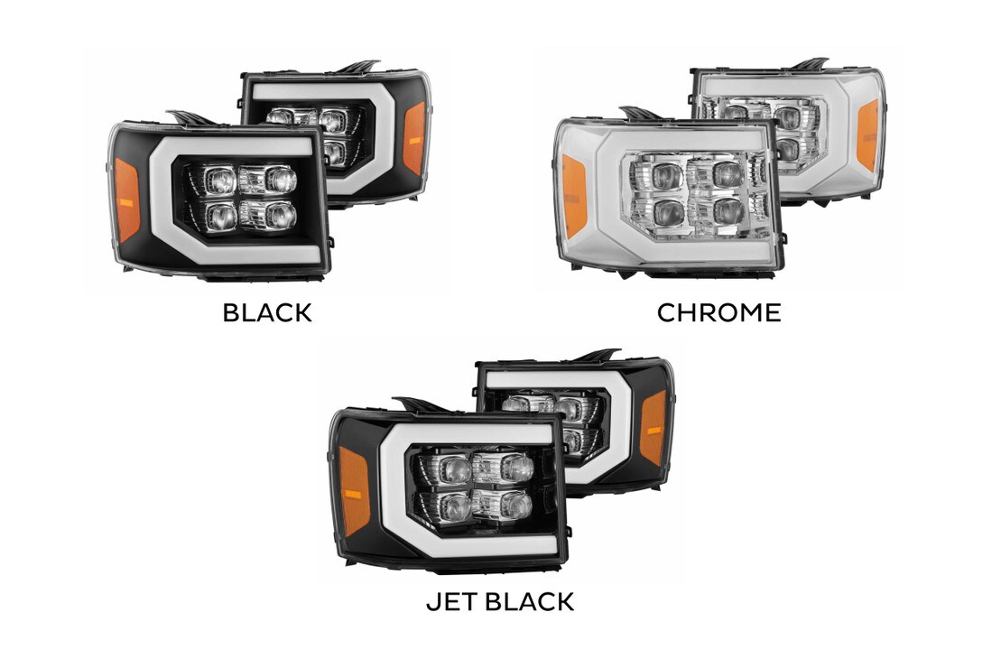 Three pairs of 07-13 GMC Sierra Alpharex Headlights